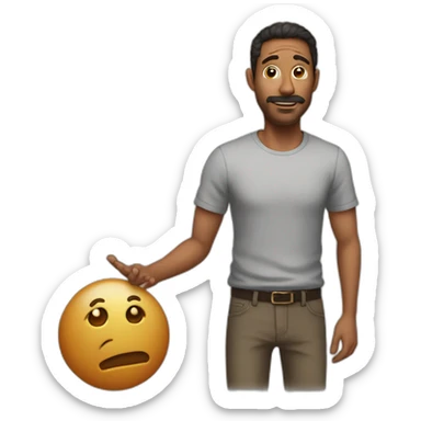 A man explaning somerhing he doesn't believe sticker