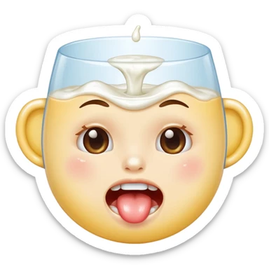 Mouth drooling with milk sticker