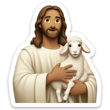 Jesus holding lamb sticker