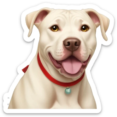 All blonde Pitbull lab mix pitbull ears christmas sticker