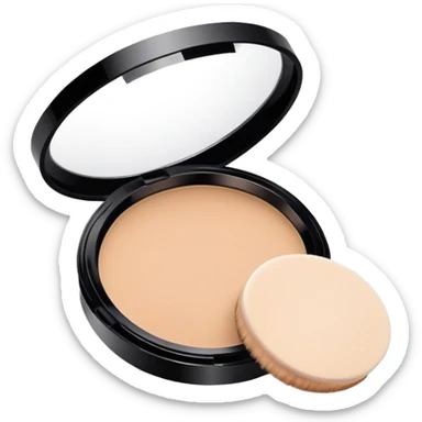 makeup face powder with compact and brush sticker