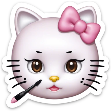 hello kitty with mascara spoolie sticker