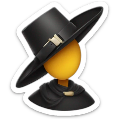 A classic pilgrim hat with a bold buckle, casting a dramatic shadow sticker