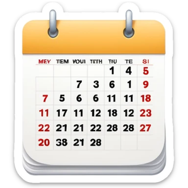 calendar, first page, day 1 sticker