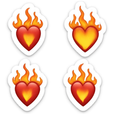 Flaming heart sticker
