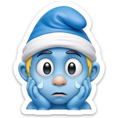 Smurf disappointed  sticker