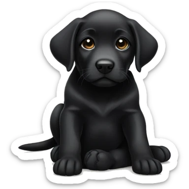 Black Labrador puppy sticker