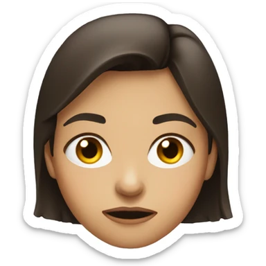 brunette girl glaring sticker