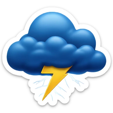 lightning from a dark blue cloud sticker
