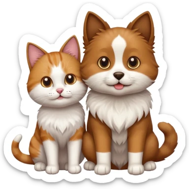 Köpekin yaninda kedi sticker