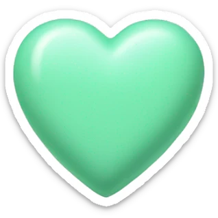 mint green love heart sticker