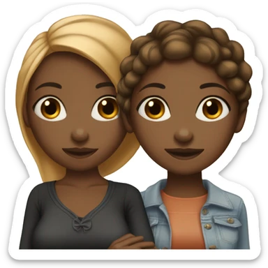 Two black bestfriends girls nigerian, caramel and dark skin sticker