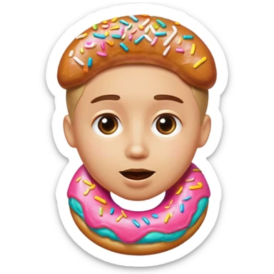 Face Savoring Food Emoji, Doughnut Emoji sticker