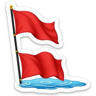 drapeau rouge à gauche et drapeau noir à droite sticker