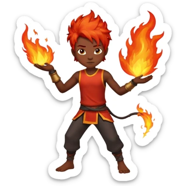 Avatar fire and ash boy sticker