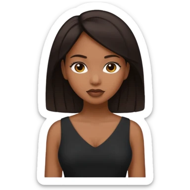 Light skinned black woman with bbl and dark brow hair sticker
