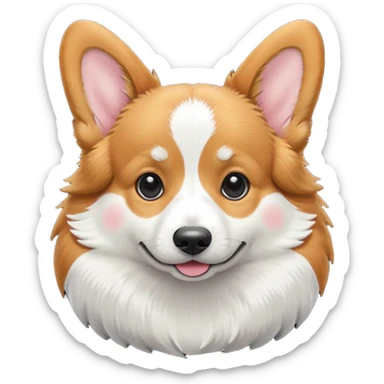 corgi tri color mostly black and white  sticker