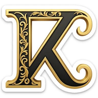 letter Z in black and gold sticker