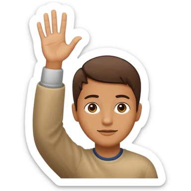 a person have one hand upwards and the other downwards sticker