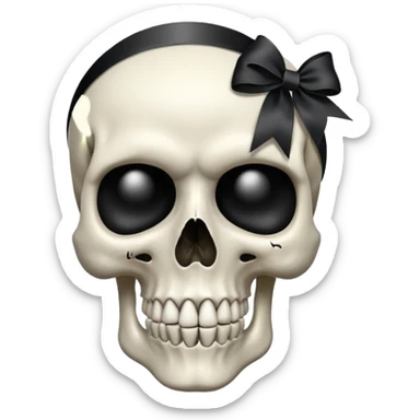 BLACK RIBBON SKULL sticker
