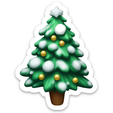 A Christmas tree with snow on it  sticker