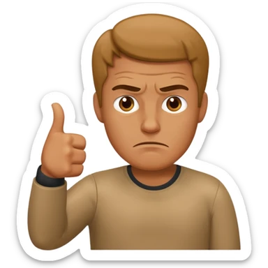 man giving a thumbs-down sticker