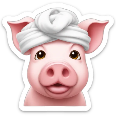 Pig with white turban sticker