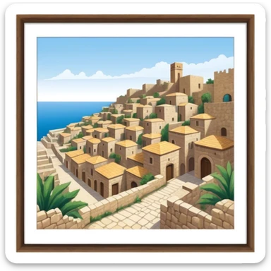 Byblos Old City Landmark Emoji – Portraying the historic stone houses, narrow streets, and Phoenician ruins. sticker