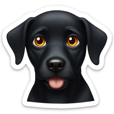 Black dog with amber eyes sticker