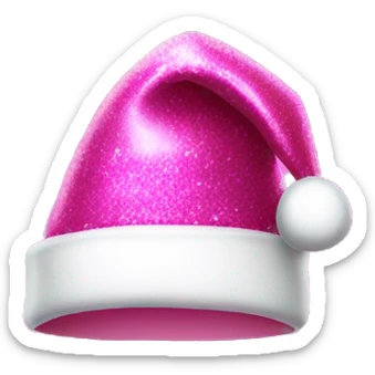 Pink Santa hat shiny glittery  sticker