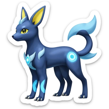 Manectric-Electrike-Lugia-Umbreon-Fakémon-hybrid-creature (full body), 4 legs sticker