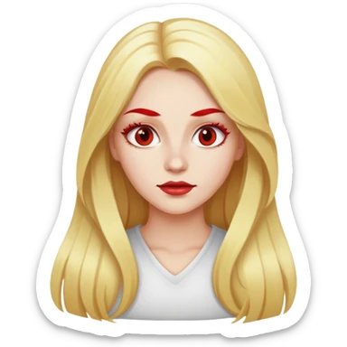 Chica guera  con pelo largo y cejas rojas  sticker