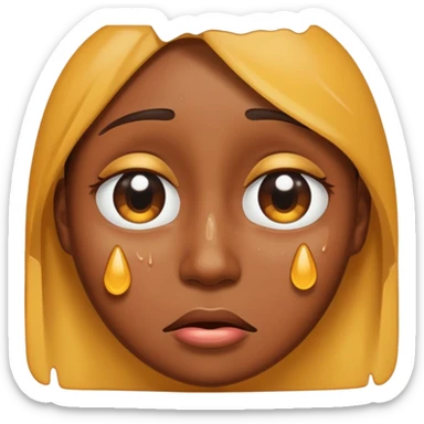 ugly crying face with distorted expression, emoji style sticker