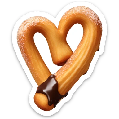Churro with chocolate dipped tip  sticker