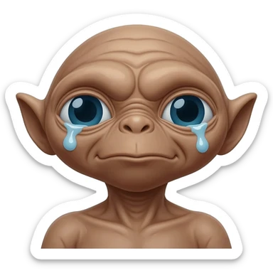 E.T. The Extra-Terrestrial from the movie getting sick sticker