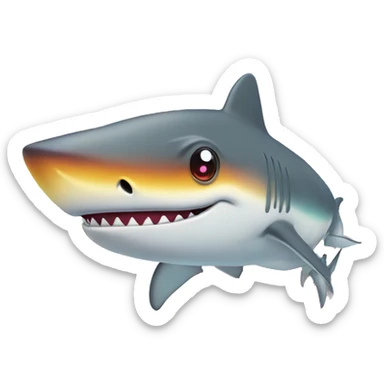 shark with rainbow-fire breath sticker