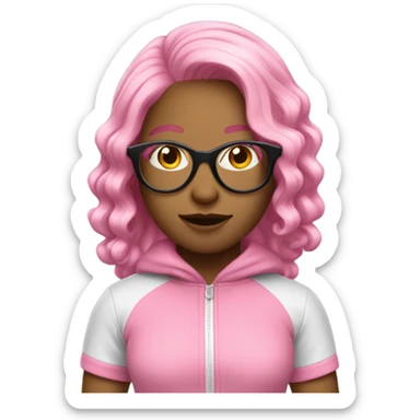 dancing-pink-haired-white-girl-tracksuit- and glasses  sticker
