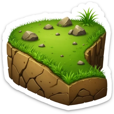 A slice of land. grass on top, dirt on the lower half. sticker