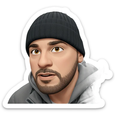 bearded boy in snow scene sticker