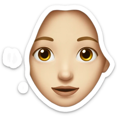 female face with long hair and many large milk stains sticker