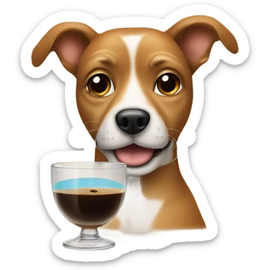 Dog drinking espresso martini sticker