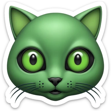 Créame un gato alien verde sticker