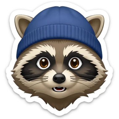 Angry Raccoon bandit with beanie hat branded “Sticky Bandits” sticker