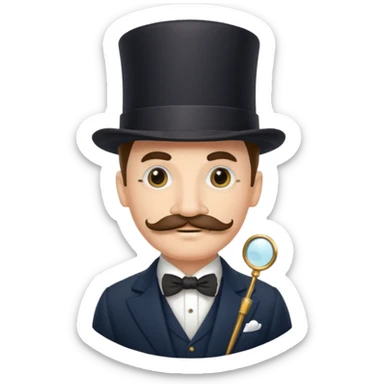 A gentleman of the high society with a moustach, a monocle, an elegant hat being super elitist sticker