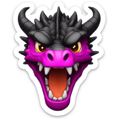 black and magenta angry dragon sticker