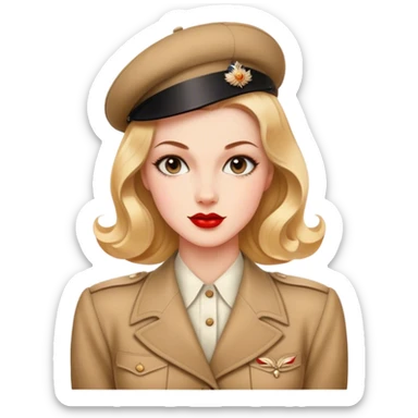 Beautiful woman in 1940’s woman fashion look sticker