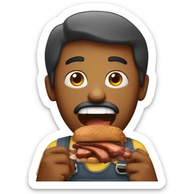 Man eating barbecue  sticker