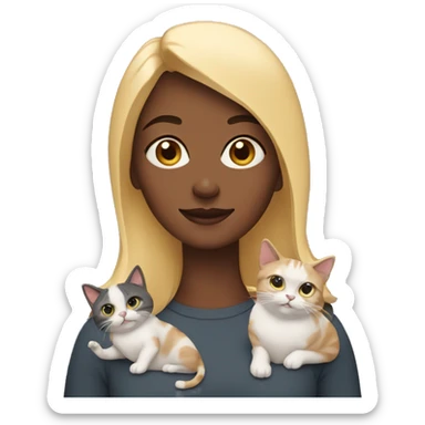 Woman with cats sticker