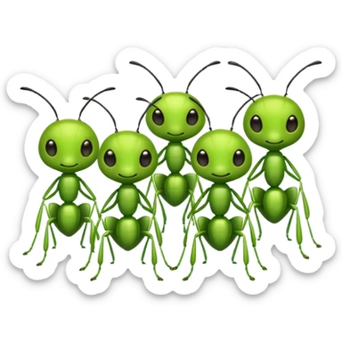 cute green ants sticker