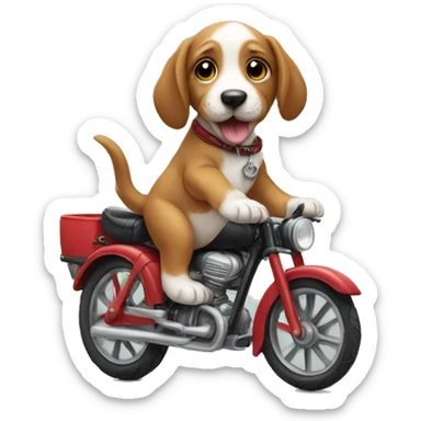 Puppy on a bike sticker